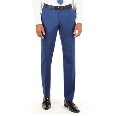 Ben Sherman Bright blue plain front slim fit kings suit trouser.